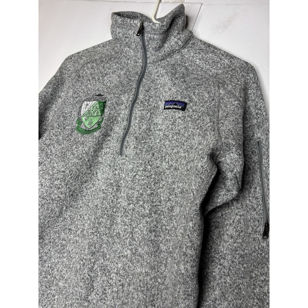 Patagonia Women's Medium ‎ 1/4 Zip Fleece Jacket Gray Sorority Embroidered K/D - Picture 2 of 11